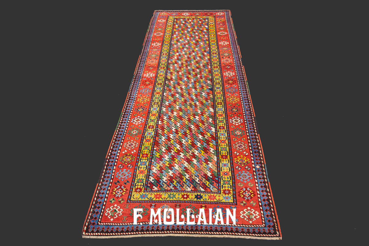 Multicolor All-over Antique Talish Runner Rug n°:43885087